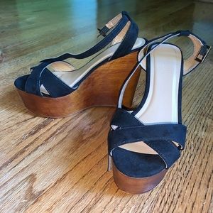 Bamboo Ankle Wrap Wedges